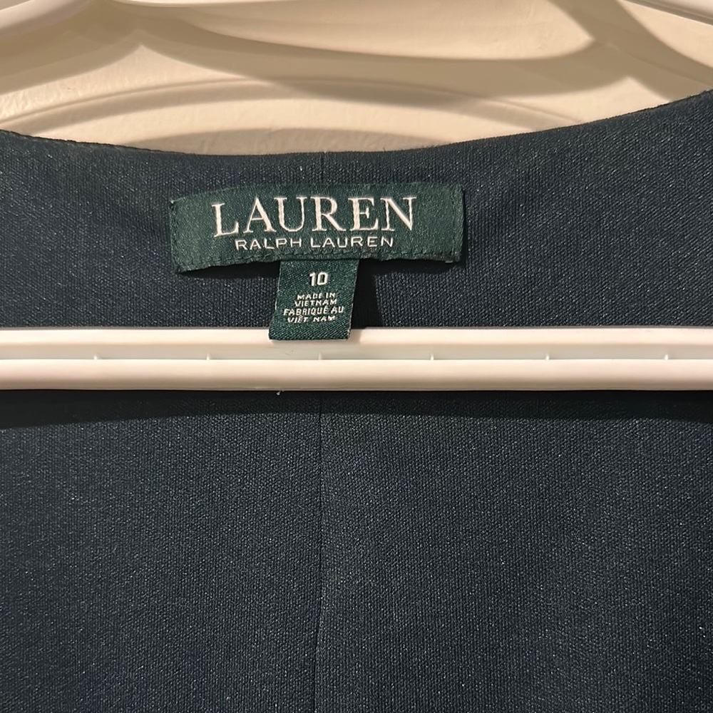 Ralph Lauren Green Velvet Dress with Plunge Neckline - Picture 2 of 3